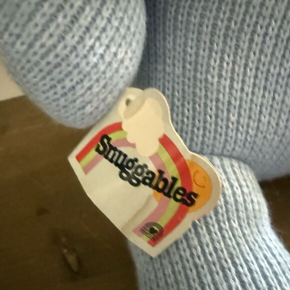 Vintage Blue Knit Teddy Bear 1984 Plush Toy with Tags Heartine Snuggables - Picture 3 of 7